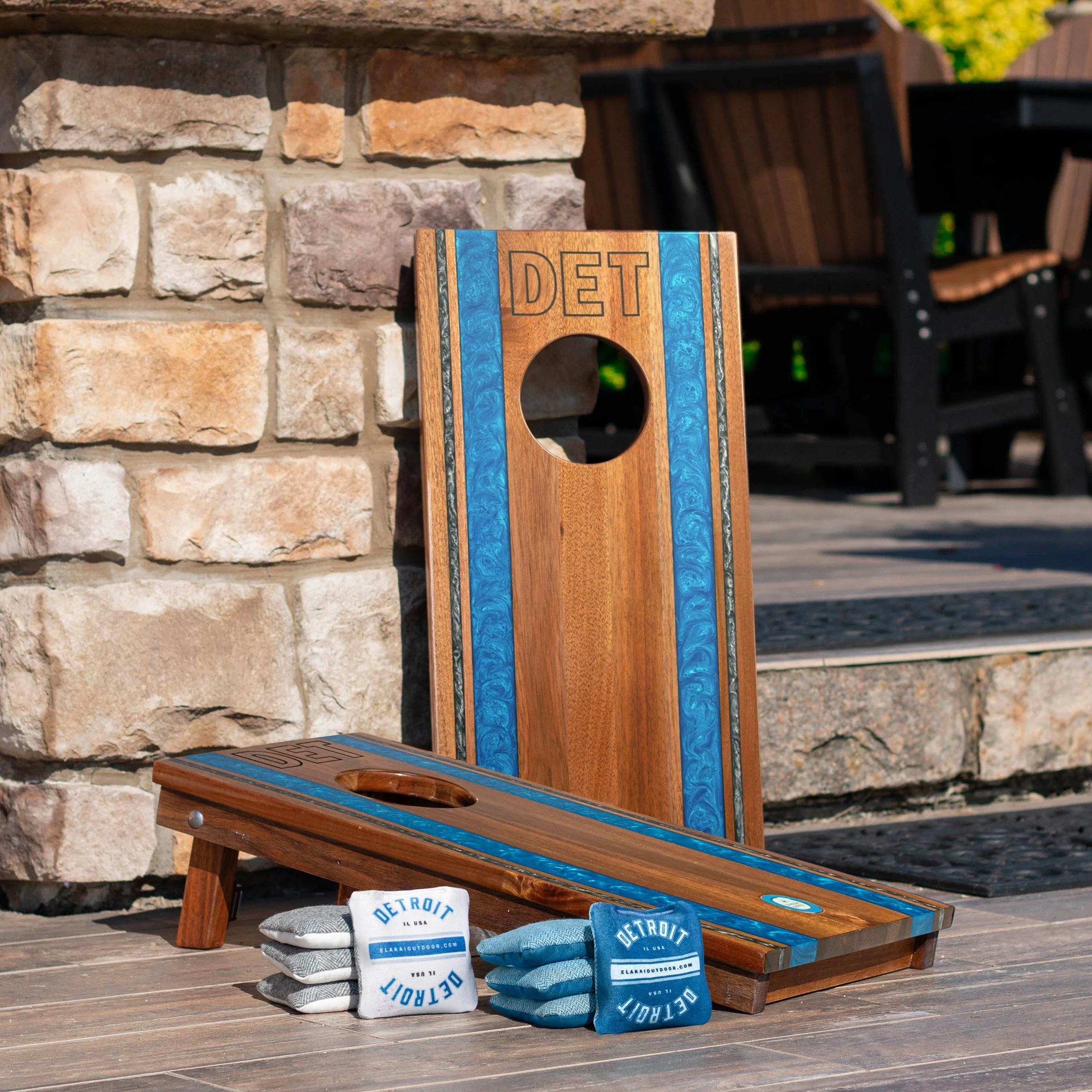 1ft x 2ft Gameday Teams Epoxy Resin Wood Compact Travel Cornhole Board Set - Image 70