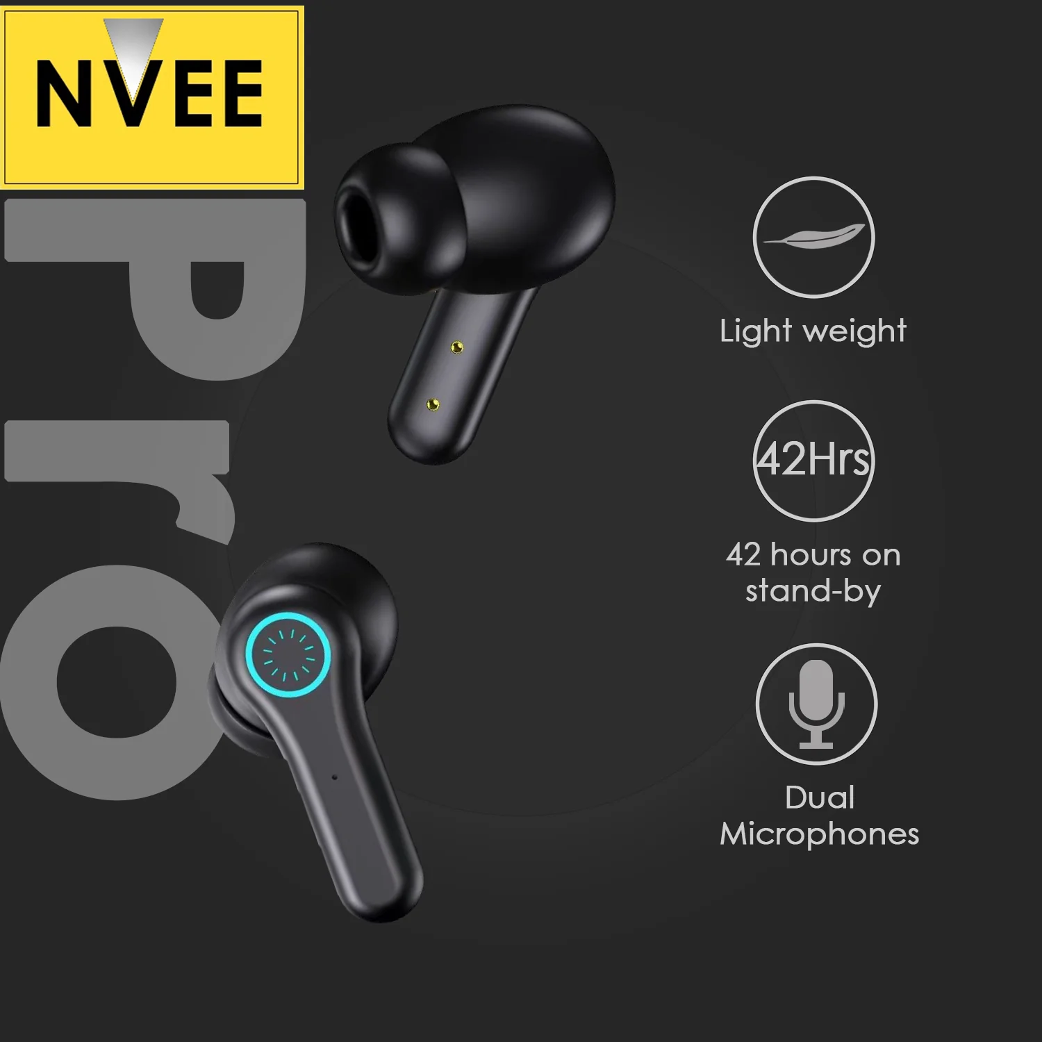 AZPEN NVEE Pro Upgraded True Wireless Earbuds, Waterproof, Ergonomic Stay in Design, Rich Sound and Heavy Bass, with Easy Pairing - Image 4