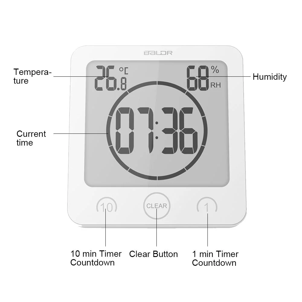 BALDR Waterproof Shower Clock - Reliable Waterproof Clock for Showers - Image 6