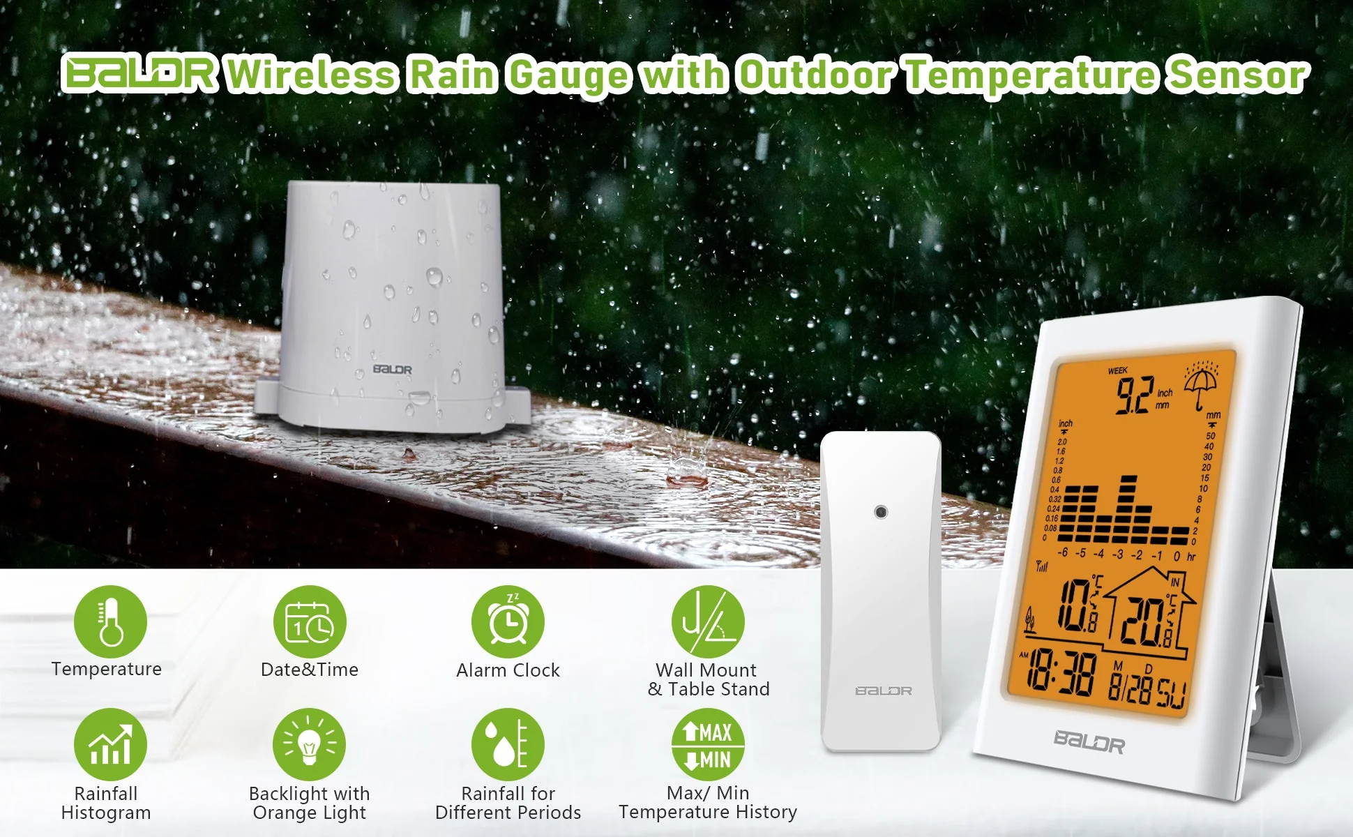BALDR Wireless Rain Gauge With Remote Sensor - Image 24