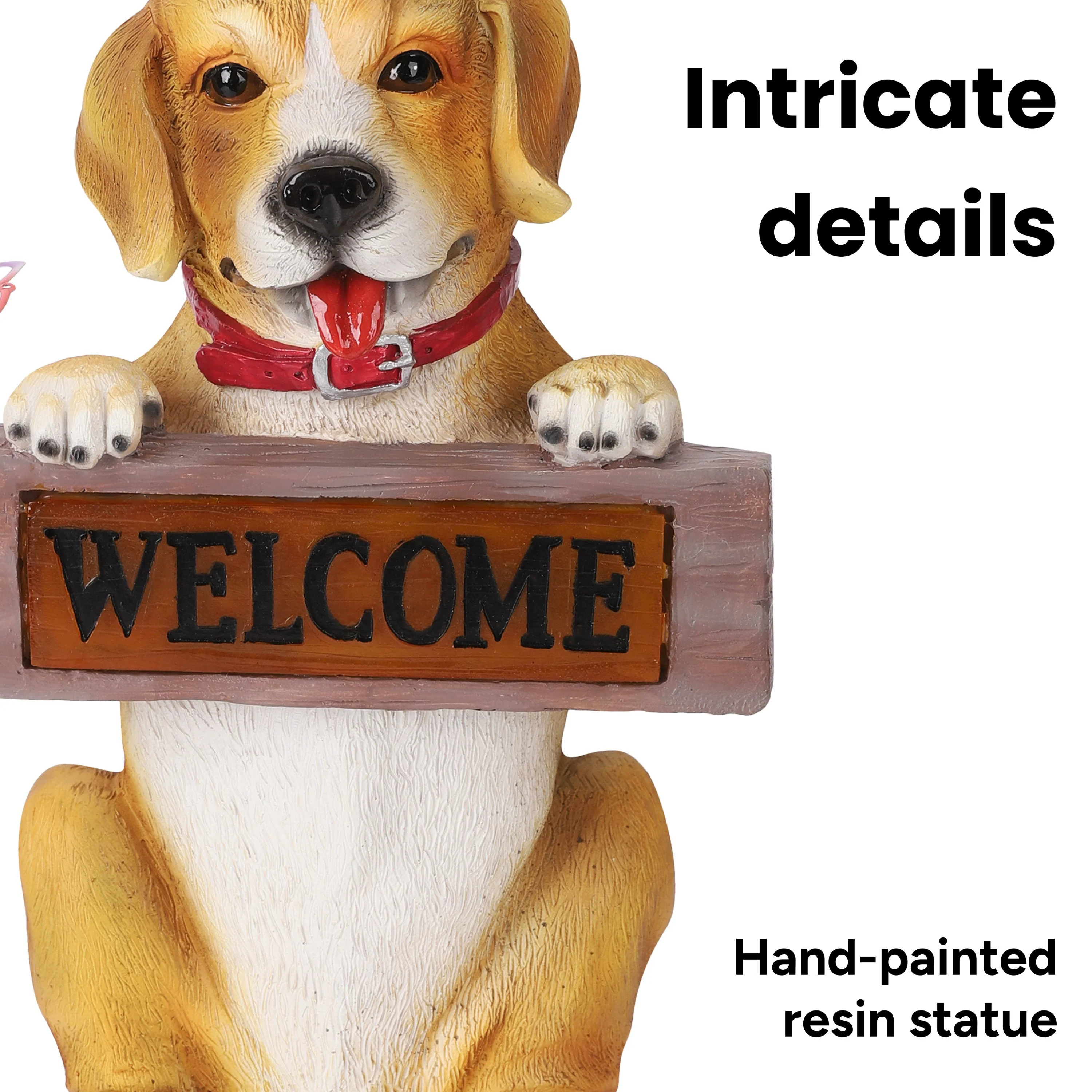 Barkley the Greeting Puppy Solar Outdoor Garden Statue With Integrated LED Light - Image 6