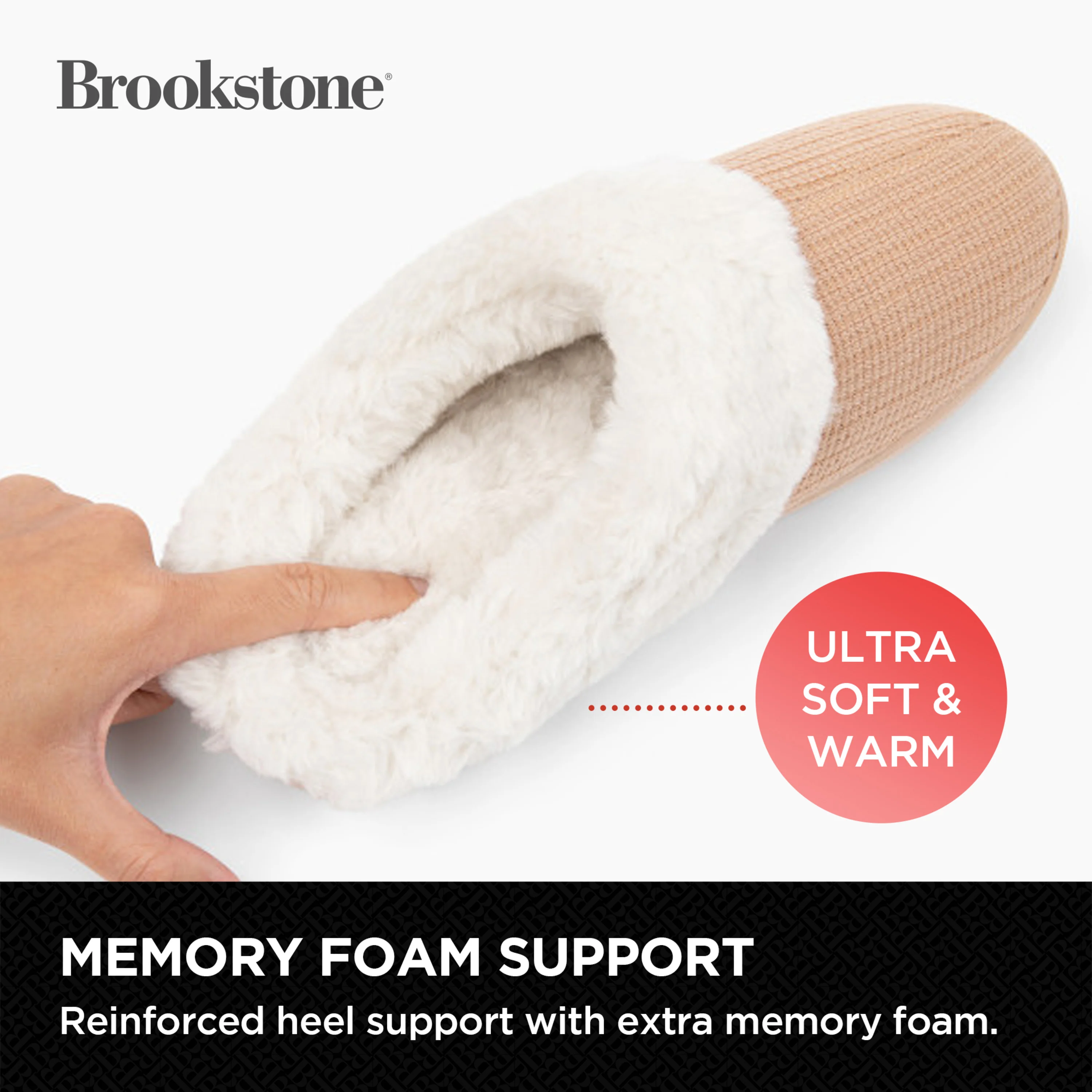 Brookstone Classic Comfort Memory Foam Slippers - Women's - Image 5