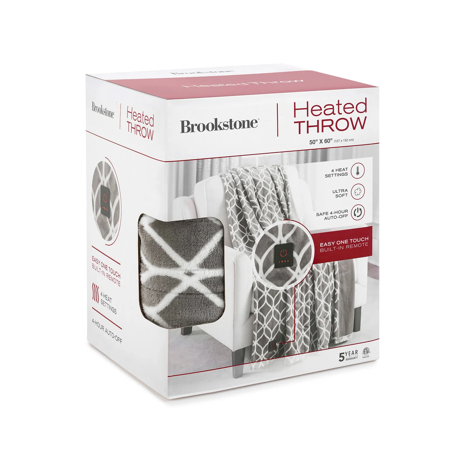 Brookstone Cozy Heated Plush Throw - Image 20