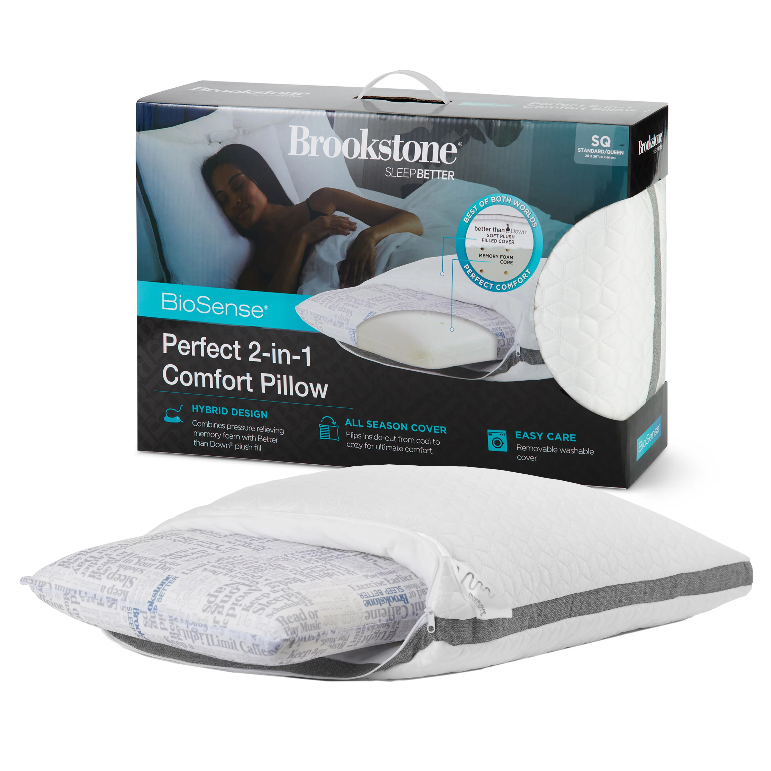 Brookstone Perfect 2-in-1 Comfort Pillow - Image 13