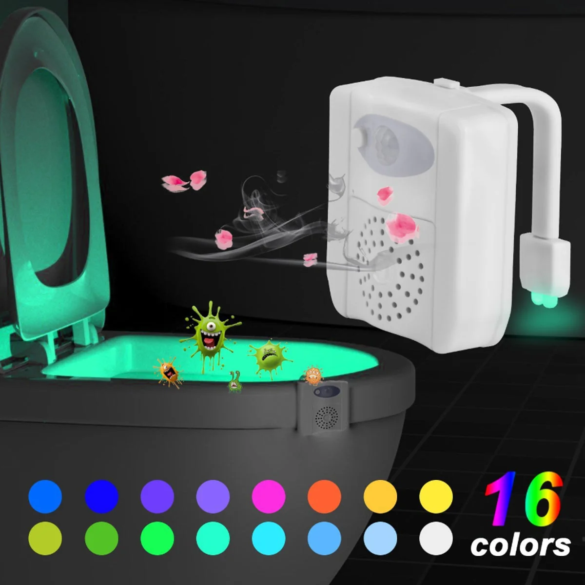 CLEAN BOWL UV Sanitizing Light for Germ Free Toilets With LED Motion Light