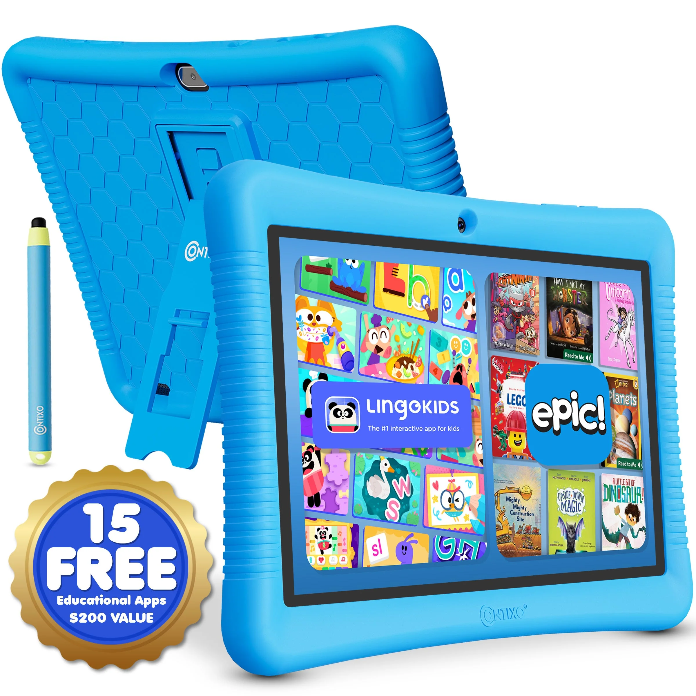 Contixo K102 10" Kids Tablet, Featuring Epic & Lingo Kids, 15 Educational Apps - Image 3