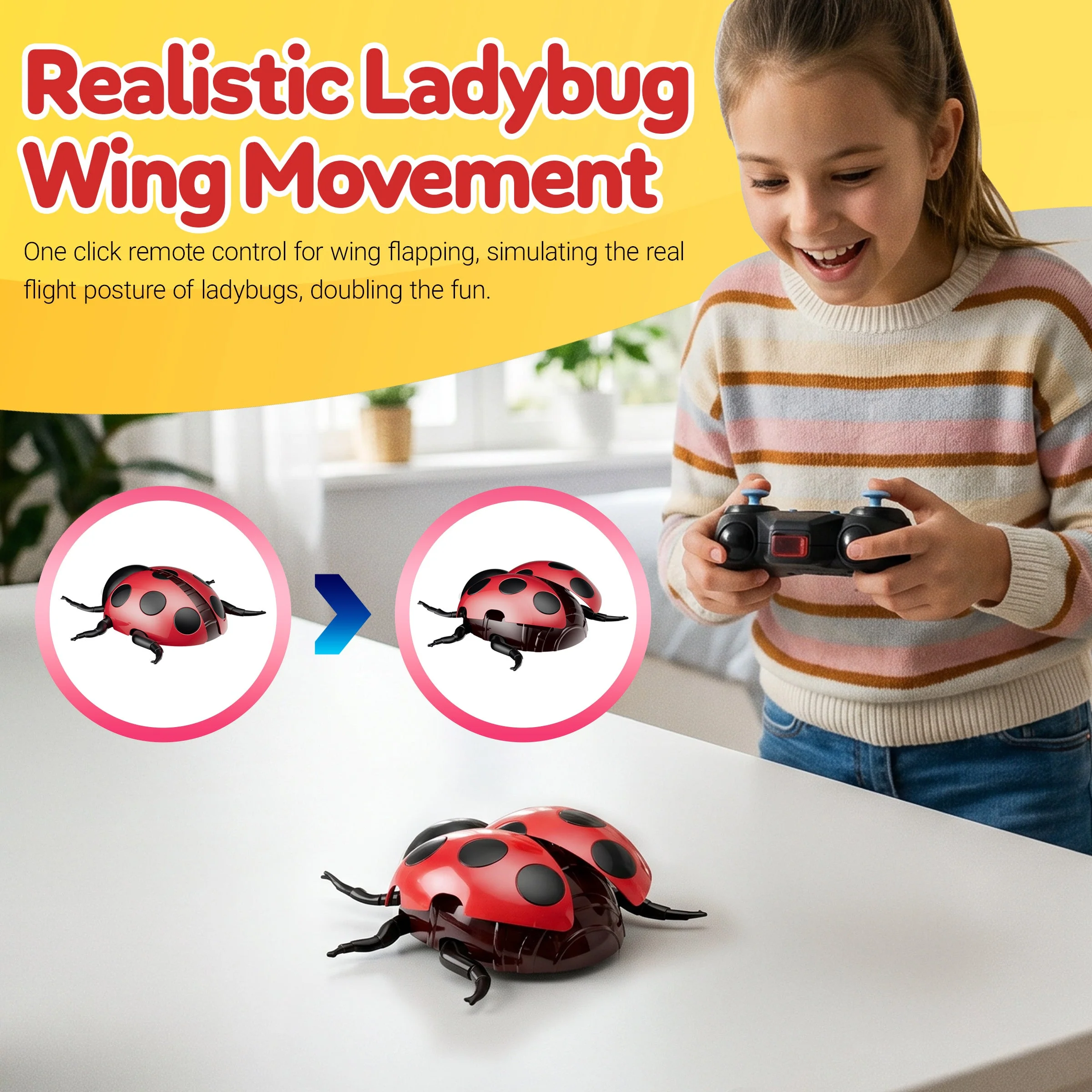 Contixo RC7 Ladybug Wall Climbing Remote Control Car for Kids, 2.4GHz RC Stunt Car Crawls on Walls, Glass & Ceilings, 360° Spins, LED Lights, Rechargeable Flying Bug Toy for Boys & Girls Ages 8+ - Image 8