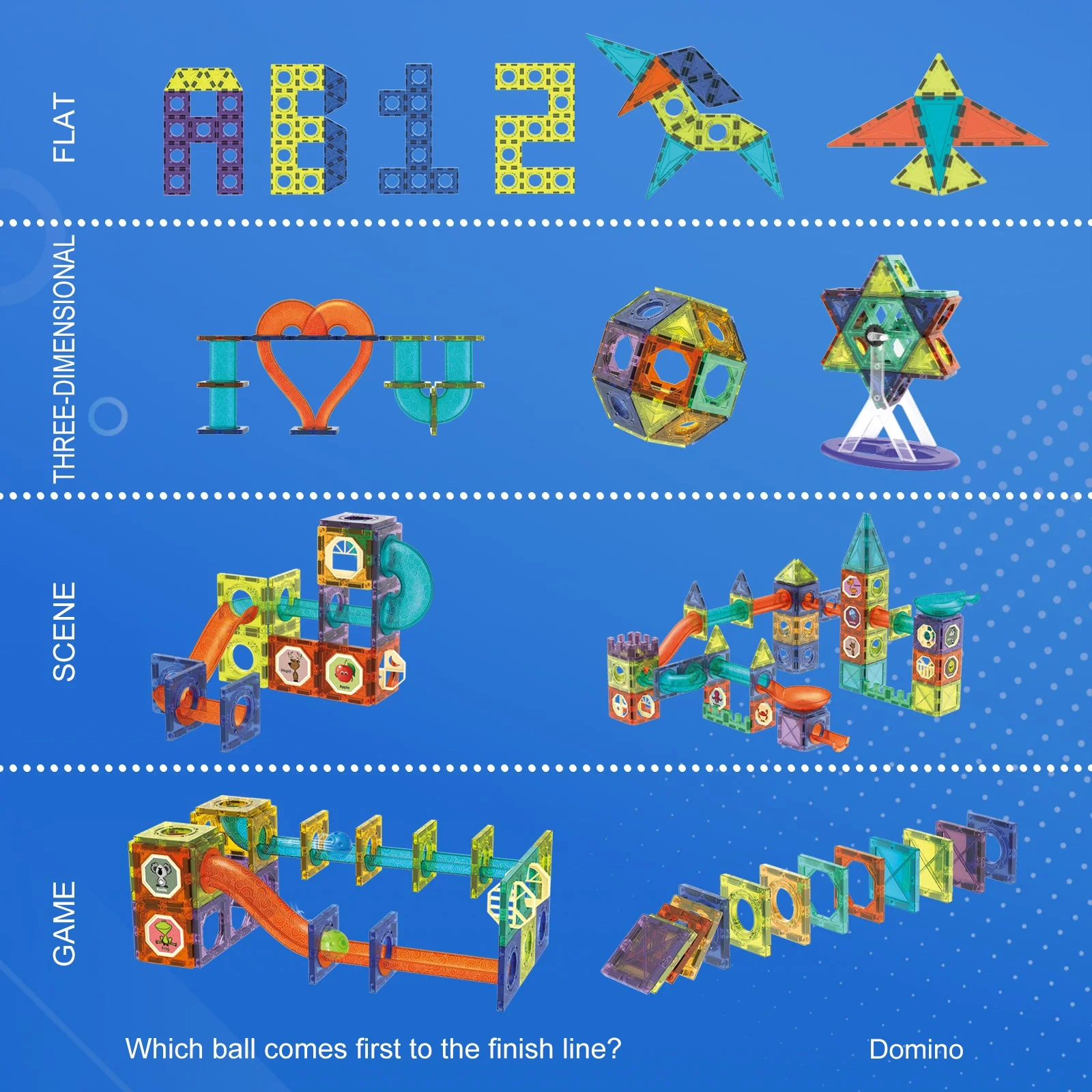 Contixo ST8 Magnetic Light-Up 3D Tiles Building Set - 110 Piece STEM Marble Run Blocks for Kids, Fun Educational Toy for Boys & Girls Ages - Image 8
