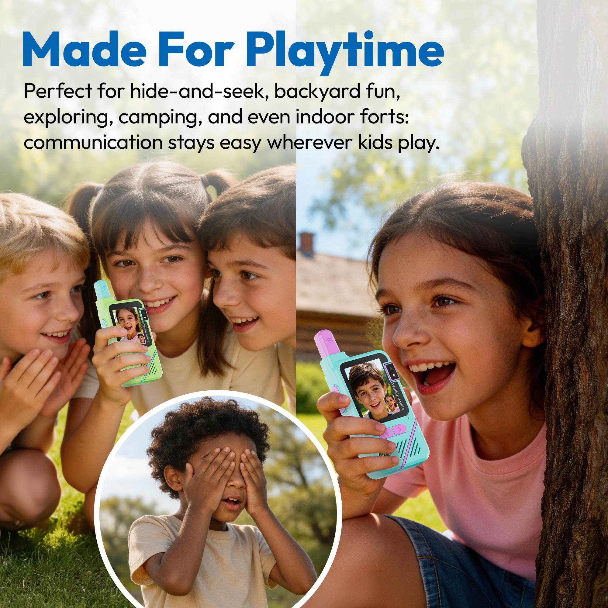 Contixo - TK1 Kids Video Walkie Talkies, 2-Way Video & Voice, Camera, Flashlight, Voice Changer, SOS Alarm - 2 Pack - Blue, Green - Image 6