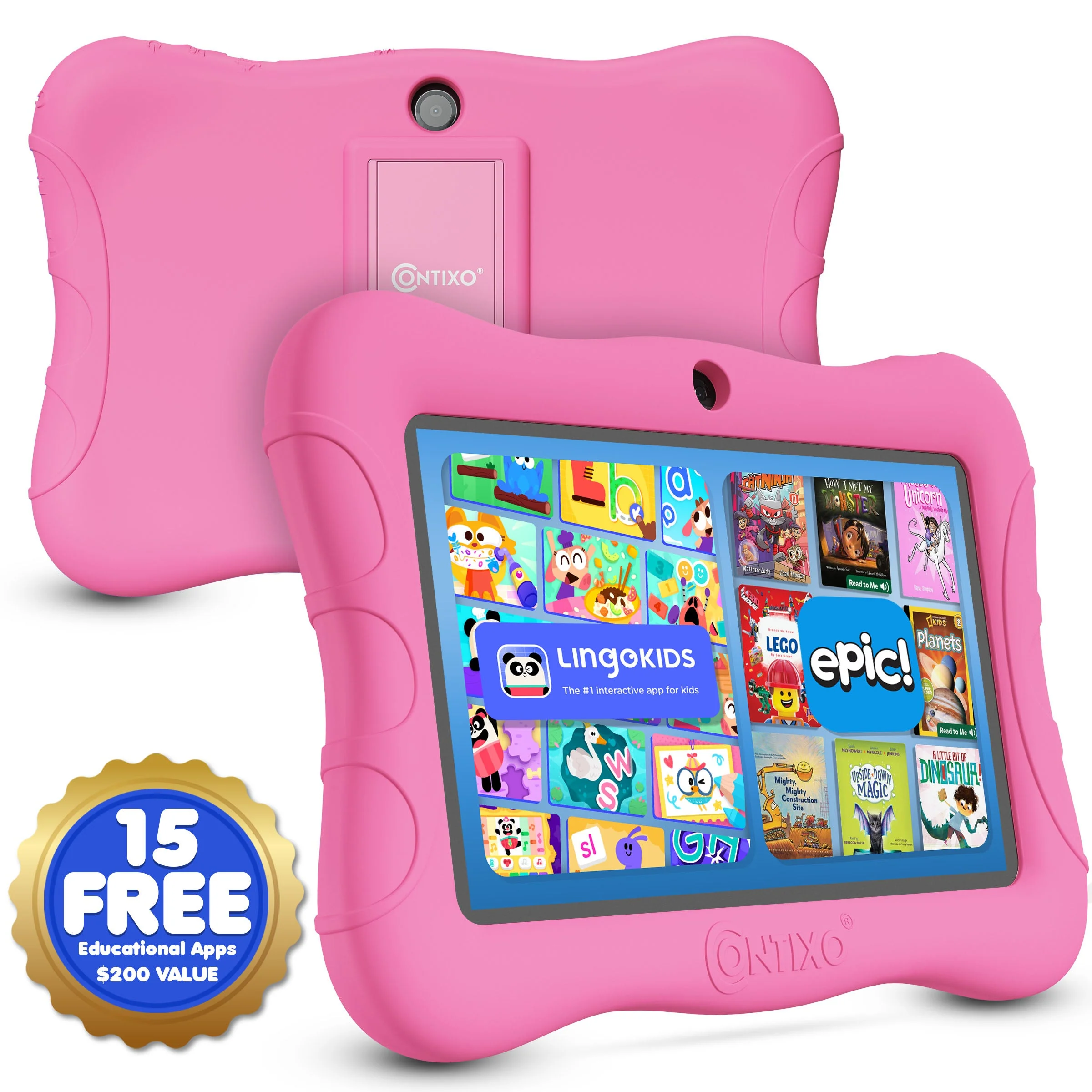 Contixo V9 Kids HD 7" Tablet - Epic & Lingo Kids, 15 Educational Apps & Kickstand Included - Image 2