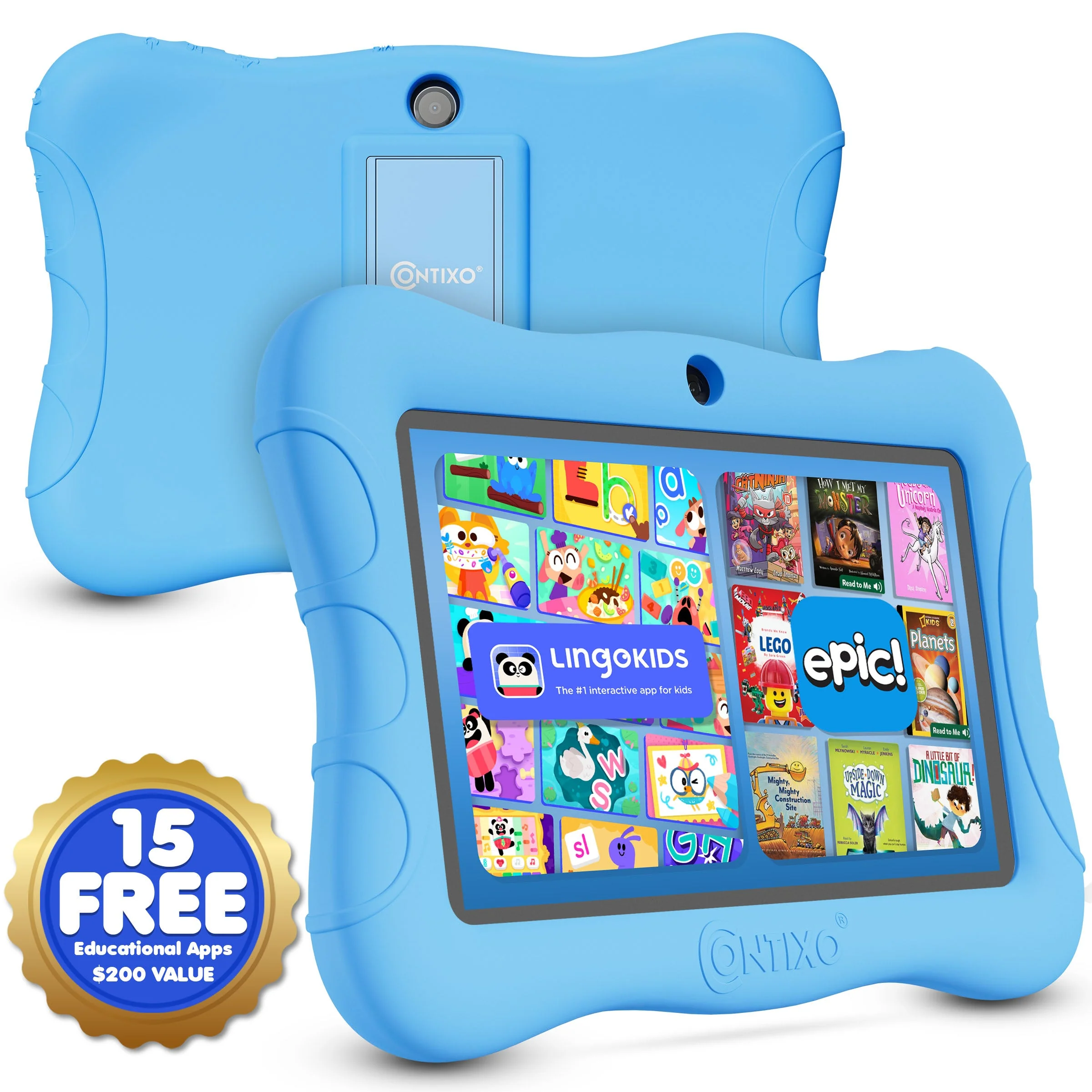 Contixo V9 Kids HD 7" Tablet - Epic & Lingo Kids, 15 Educational Apps & Kickstand Included - Image 3