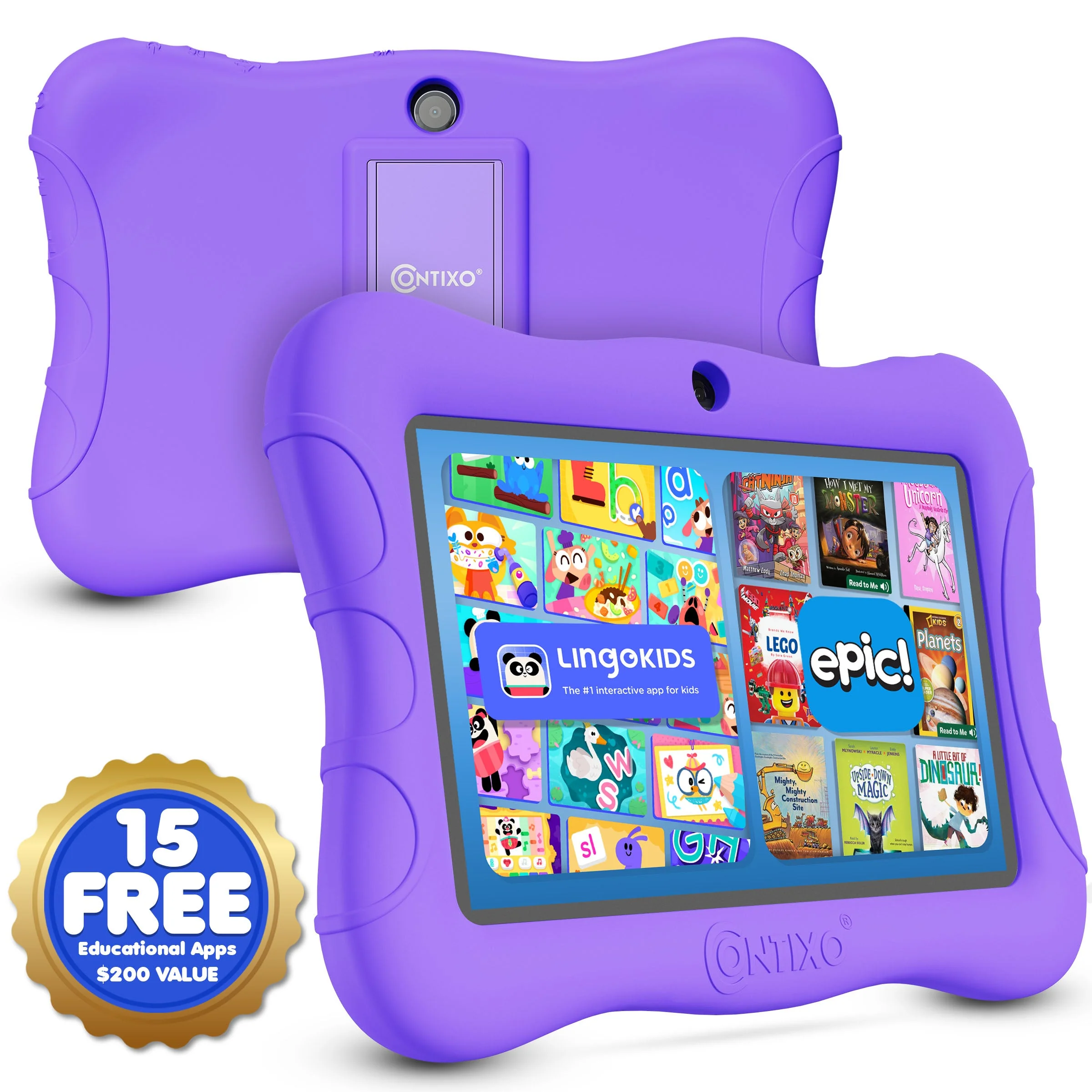 Contixo V9 Kids HD 7" Tablet - Epic & Lingo Kids, 15 Educational Apps & Kickstand Included - Image 5
