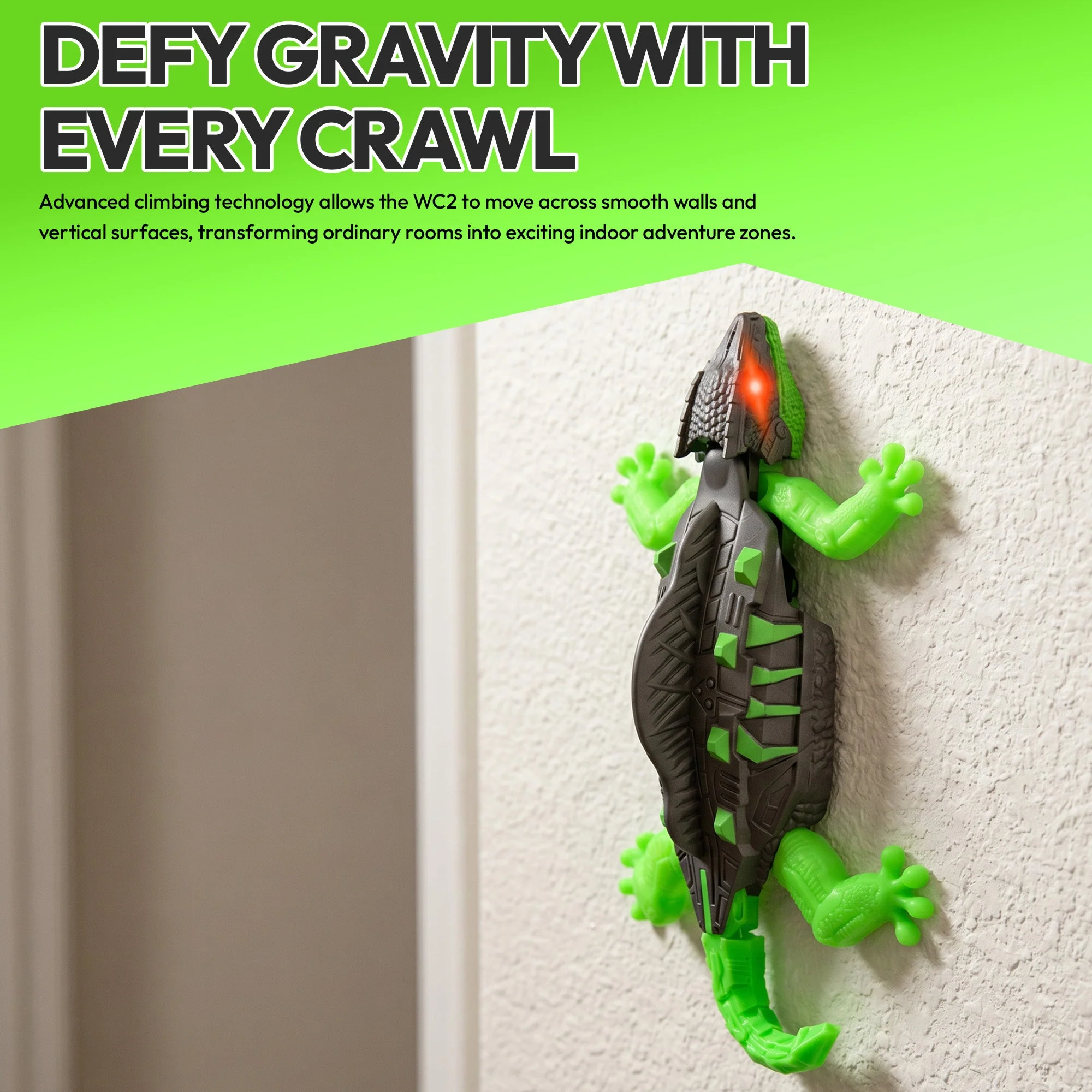 Contixo WC2 Wall Climbing Lizard RC Toy for Kids | Real Wall & Floor Crawling Gecko Robot With Glowing LED Eyes, 2.4GHz Remote Control Reptile Toy, Rechargeable Interactive Indoor Adventure Toy for Ages 4+ - Image 9
