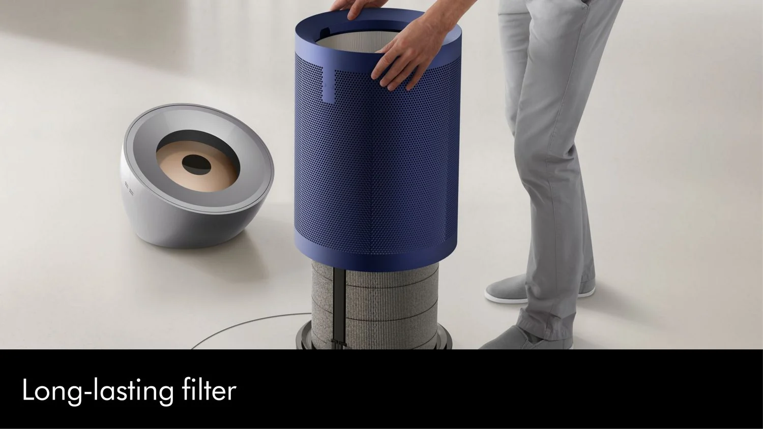 Dyson Air Purifier Cool Big+Quiet Formaldehyde BP03 Tower in Bright Nickel/Prussian Blue - Image 4