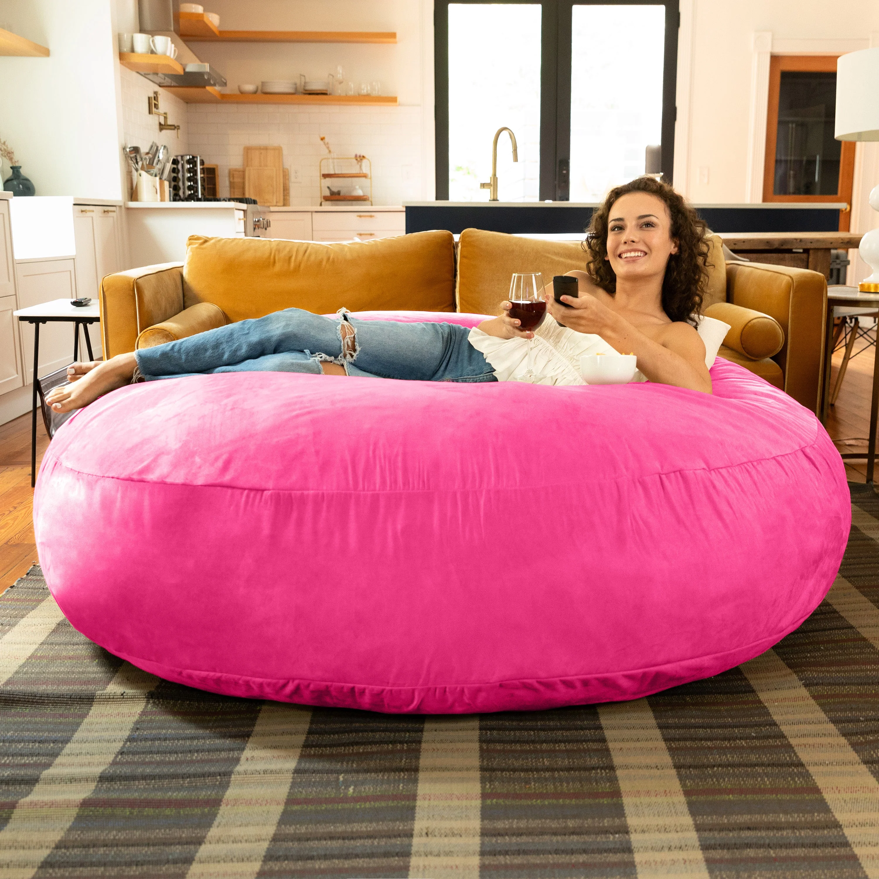Jaxx 6 Foot Cocoon - 2-in-1 Convertible Bean Bag Bed & Large Bean Bag Chair for Adults - Image 8