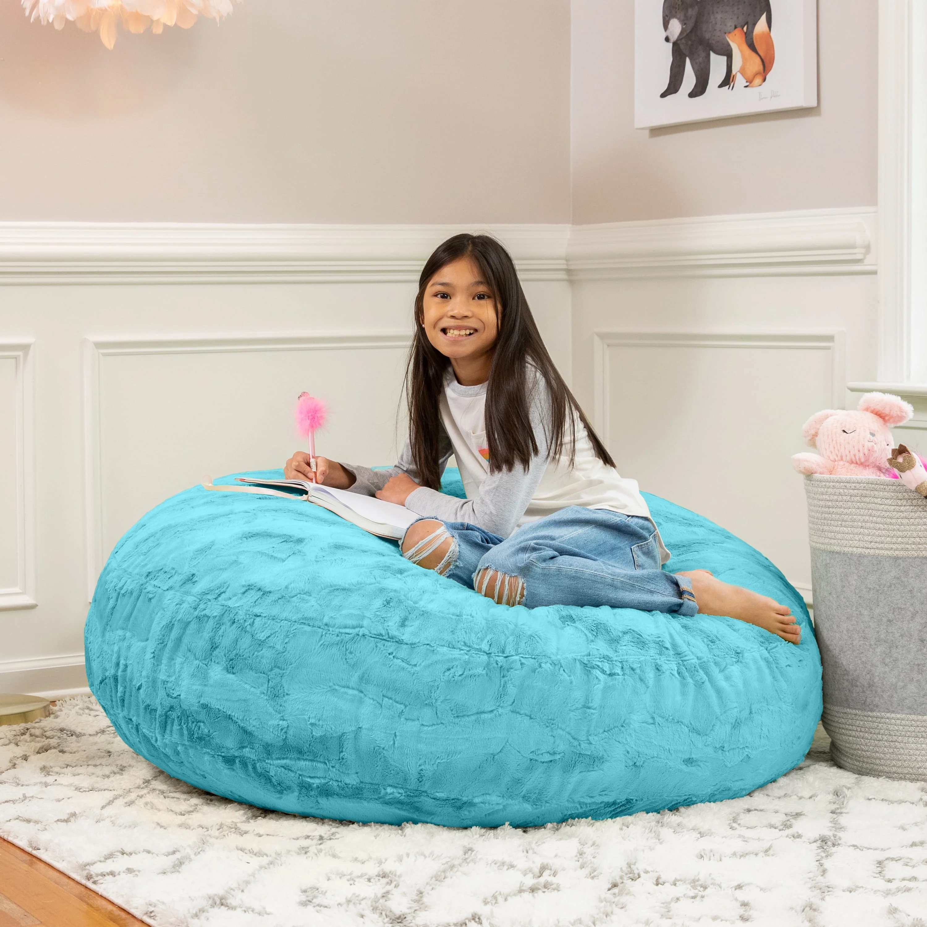 Jaxx Cocoon 4 Foot Bean Bag Chair - Faux Fur - Image 13