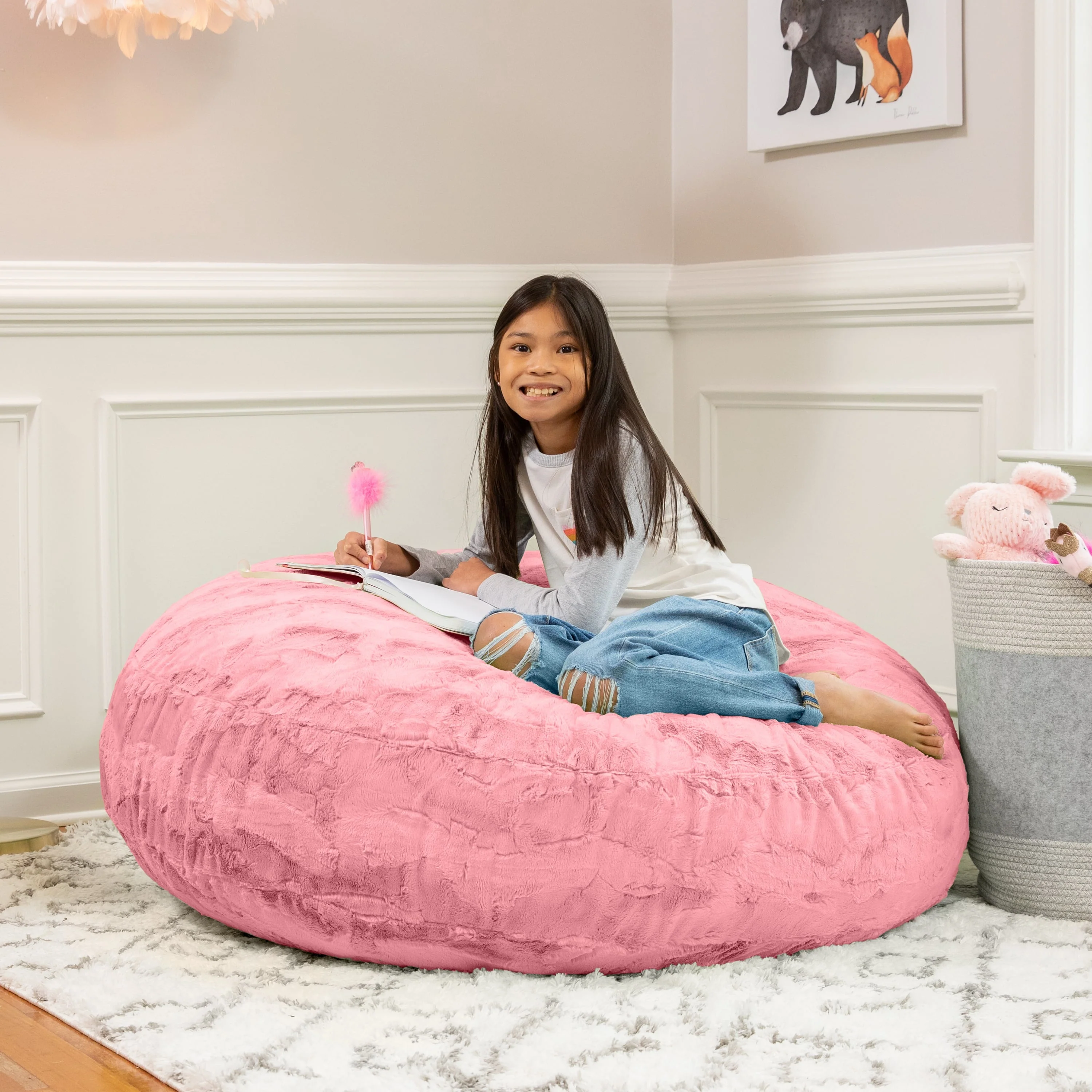 Jaxx Cocoon 4 Foot Bean Bag Chair - Faux Fur - Image 14