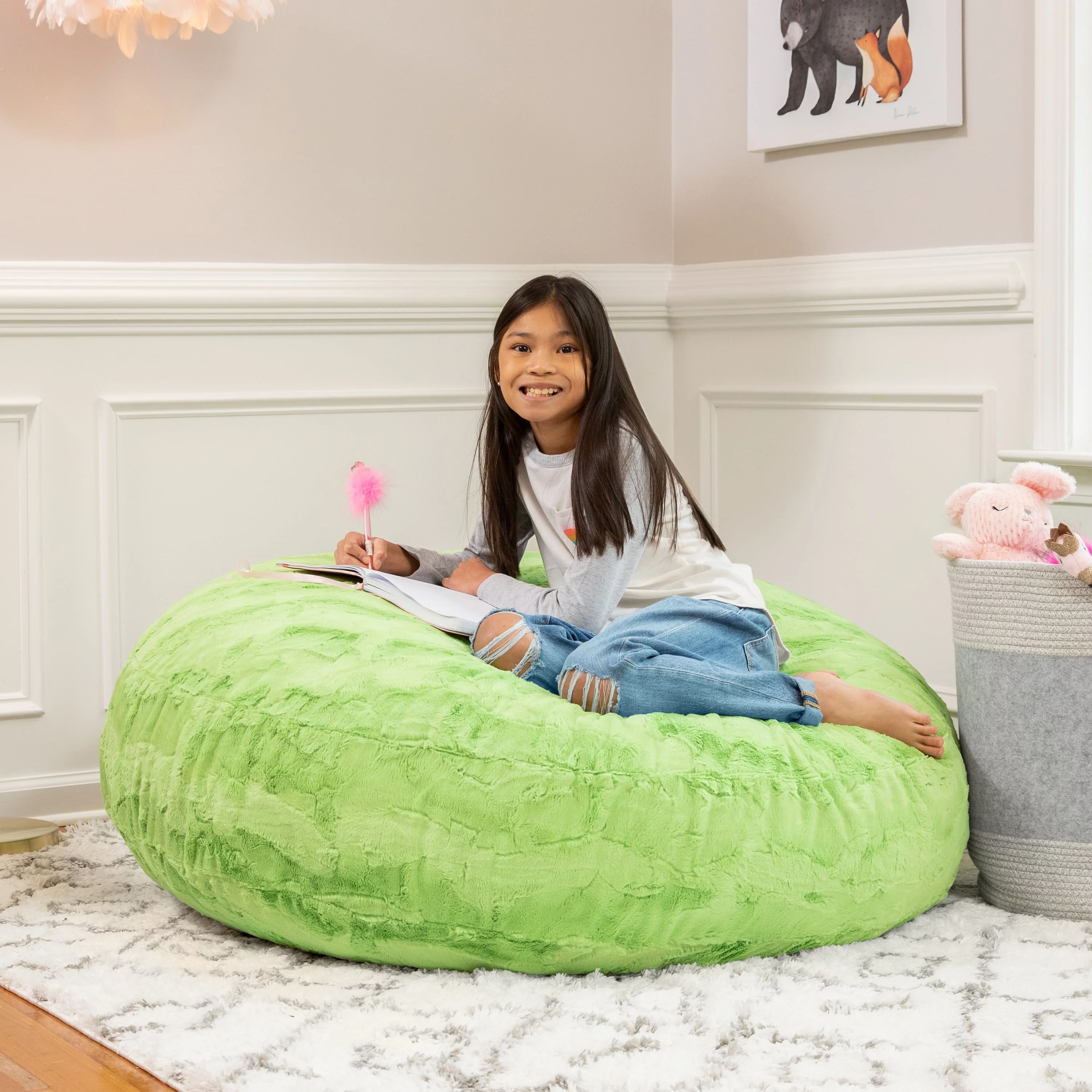Jaxx Cocoon 4 Foot Bean Bag Chair - Faux Fur - Image 15