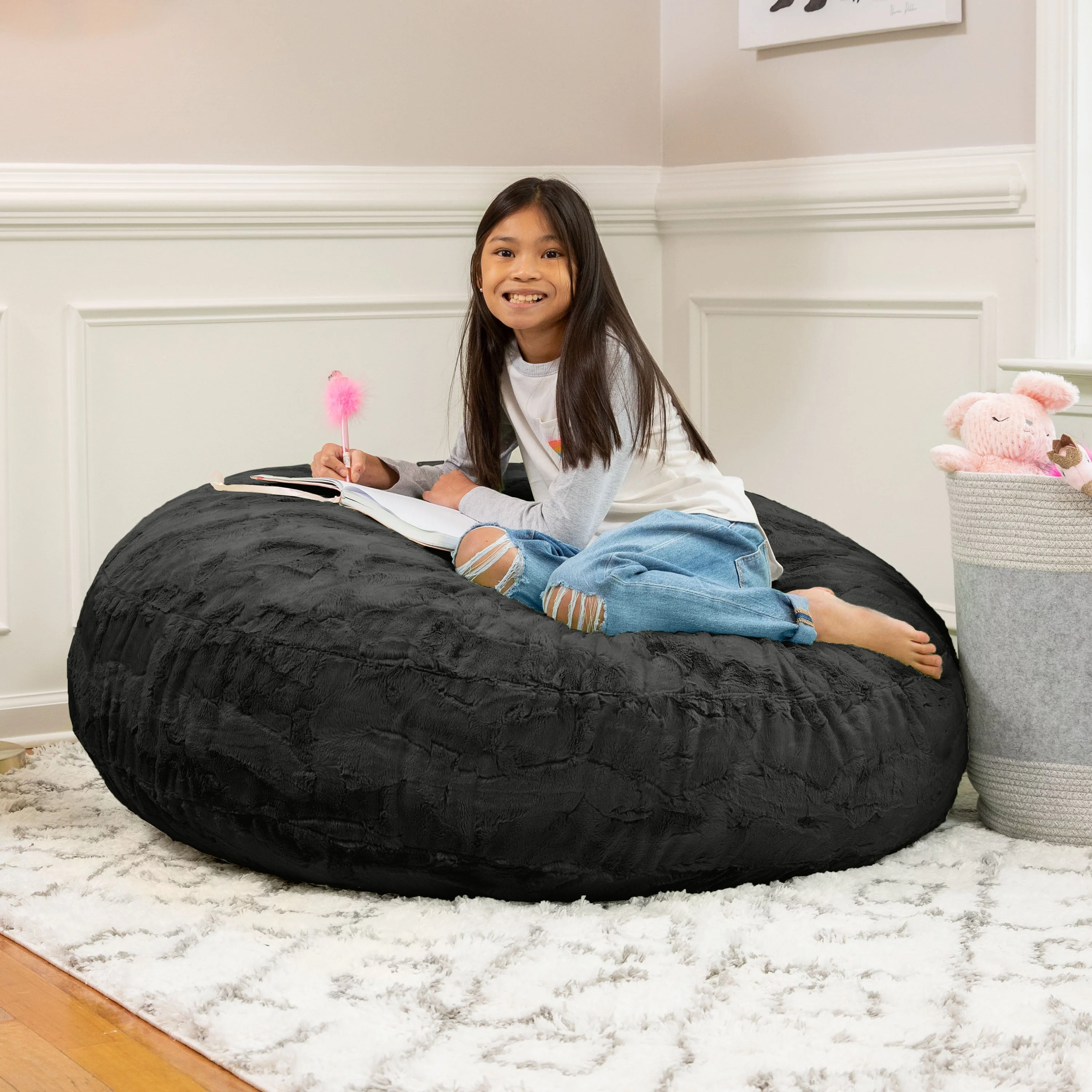 Jaxx Cocoon 4 Foot Bean Bag Chair - Faux Fur - Image 17