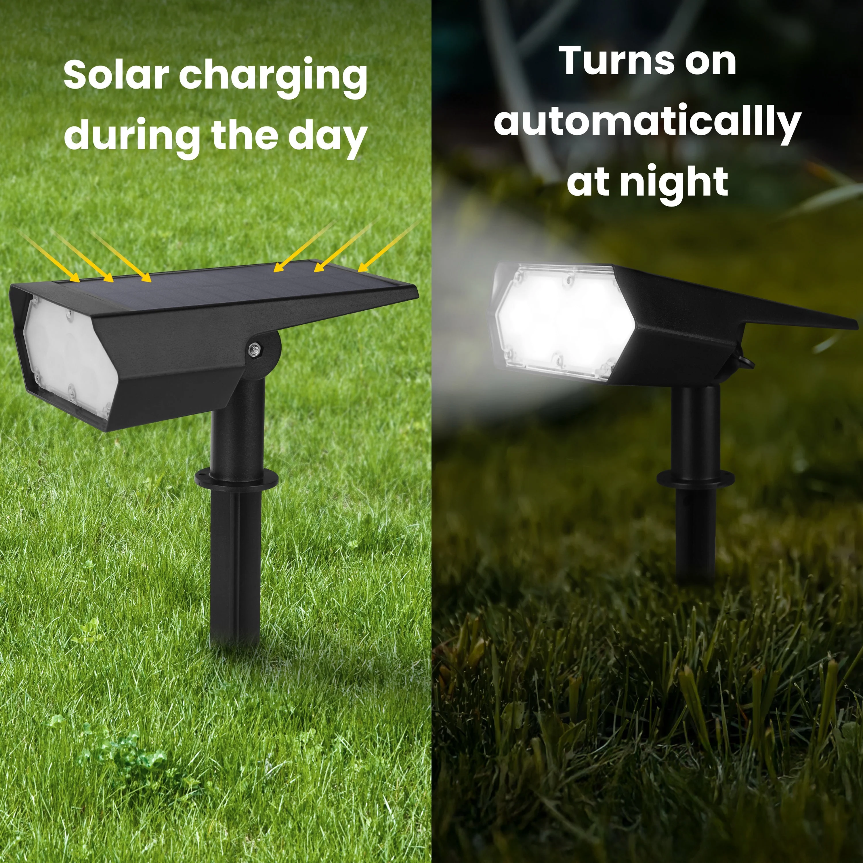 Outdoor Solar Spotlight W/ Wall-Mount & Ground-Stake - Image 7