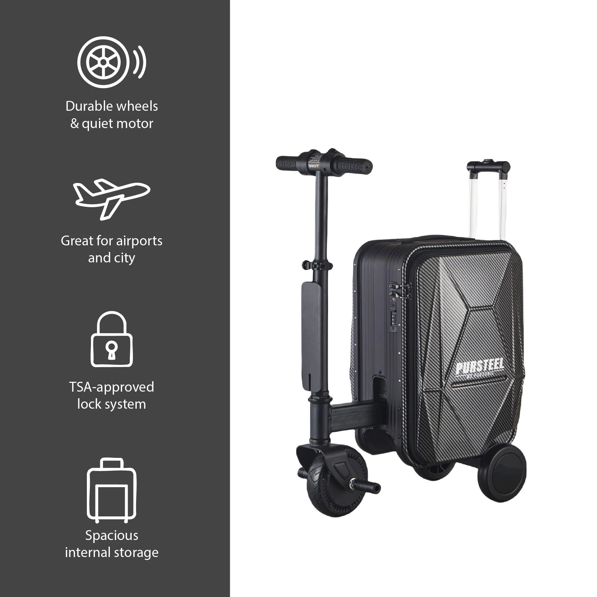 Pursteel Electric Ride-On Luggage - Image 4