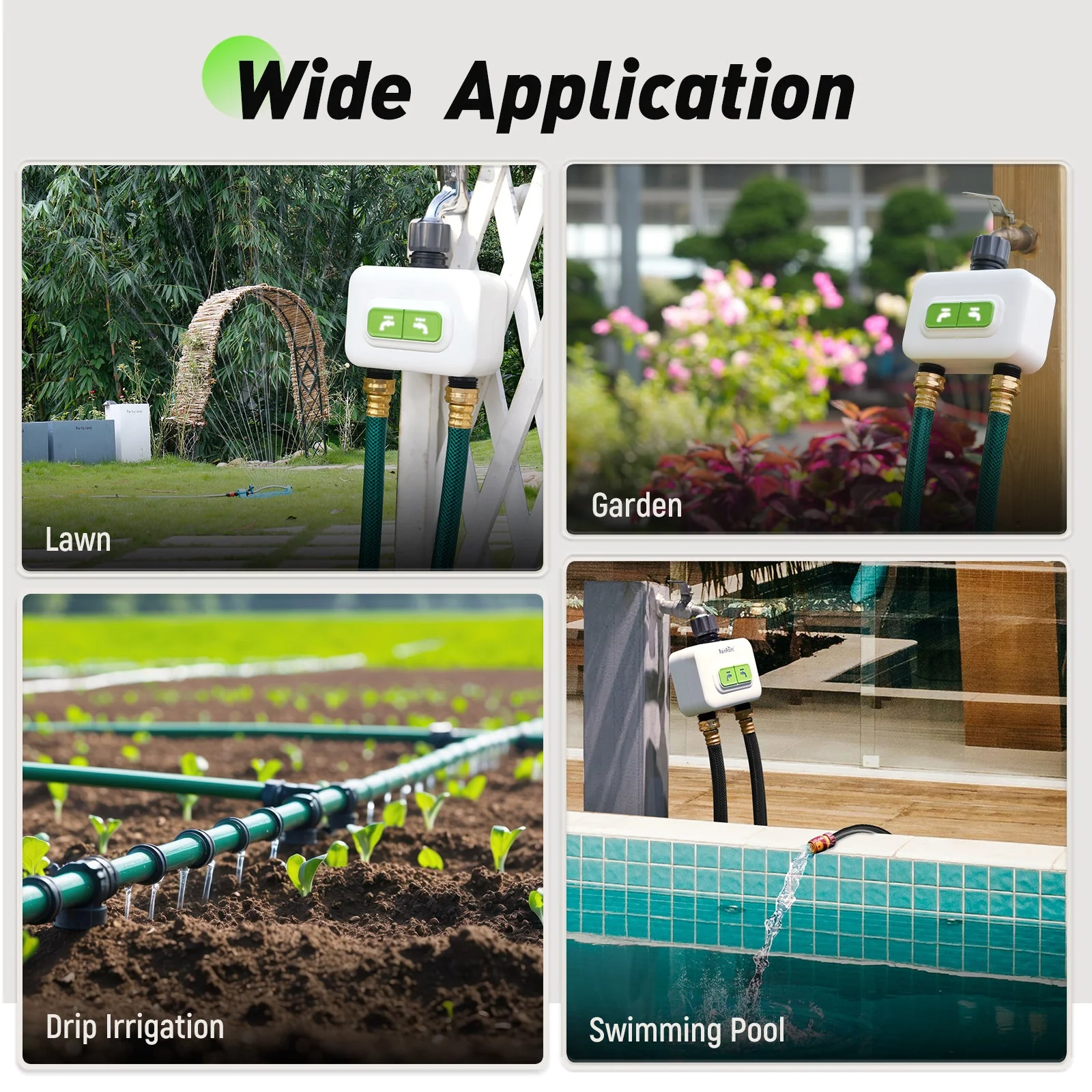 2-Zone Wireless Smart Water Timer with Hub for Outdoor Irrigation - Image 6