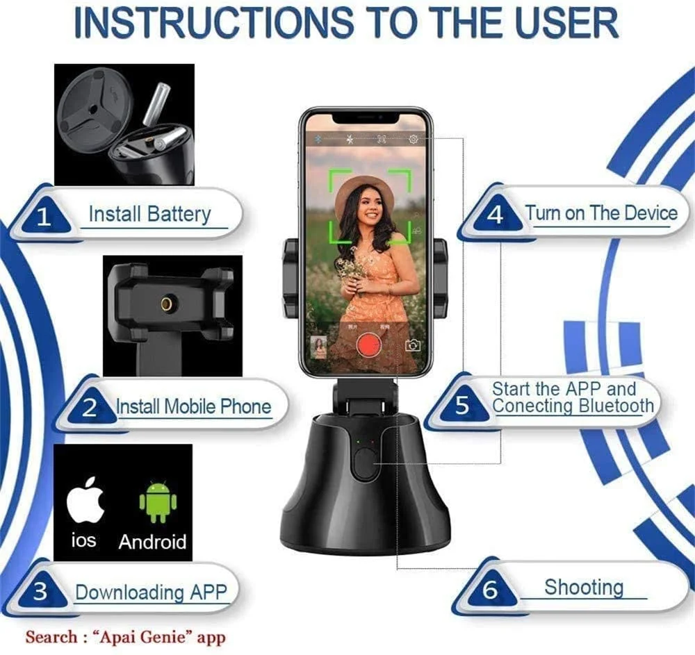 Robo 360 Rotation Smart AI Gimbal Live Video Record and Object Motion Tracking - Image 7