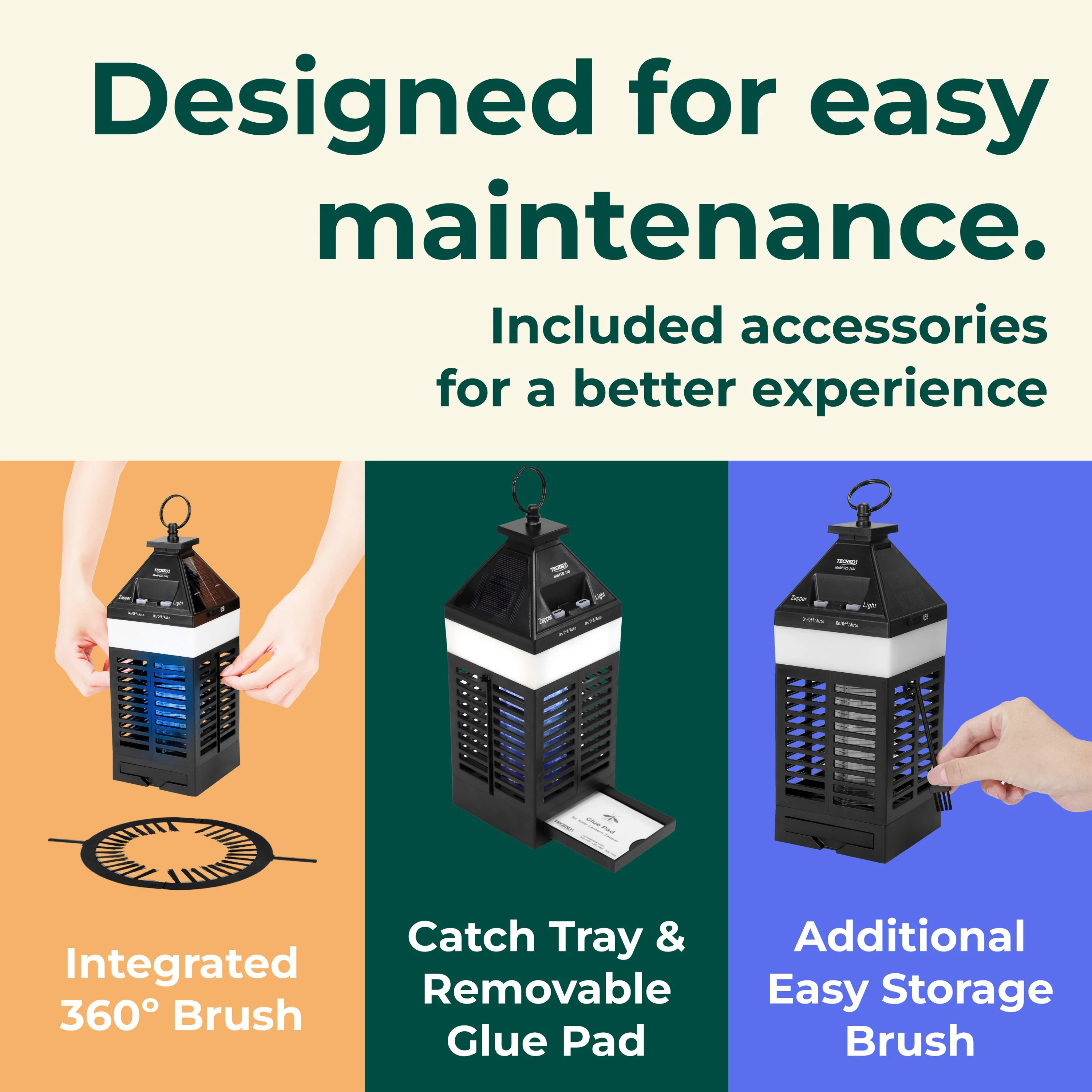 Solar Bug Zapper Lantern With 360º Easy-Clean Brush - Image 9