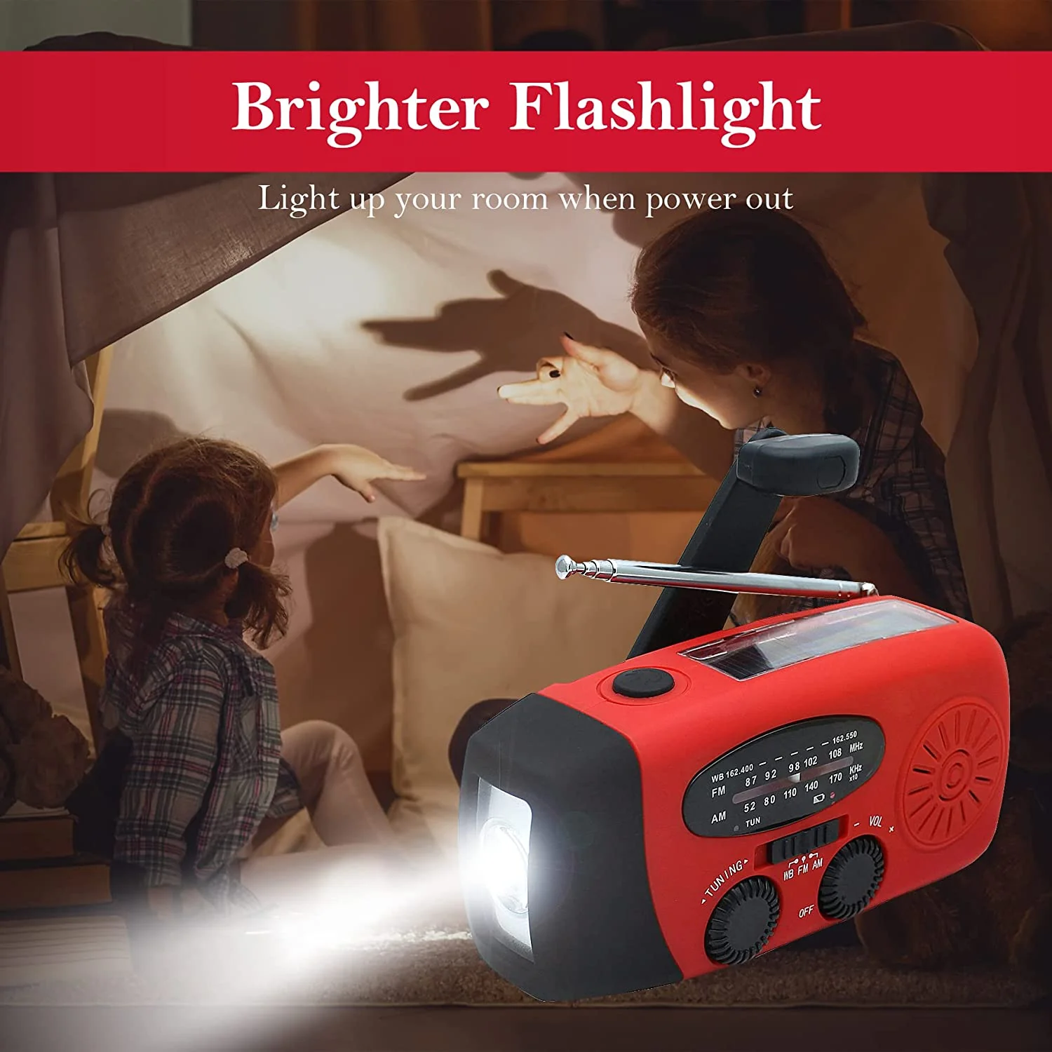 Storm Safe Emergency AM/FM/NOAA Weather Band Radio With Solar Flash Light and Built-in Phone Charger - Image 10