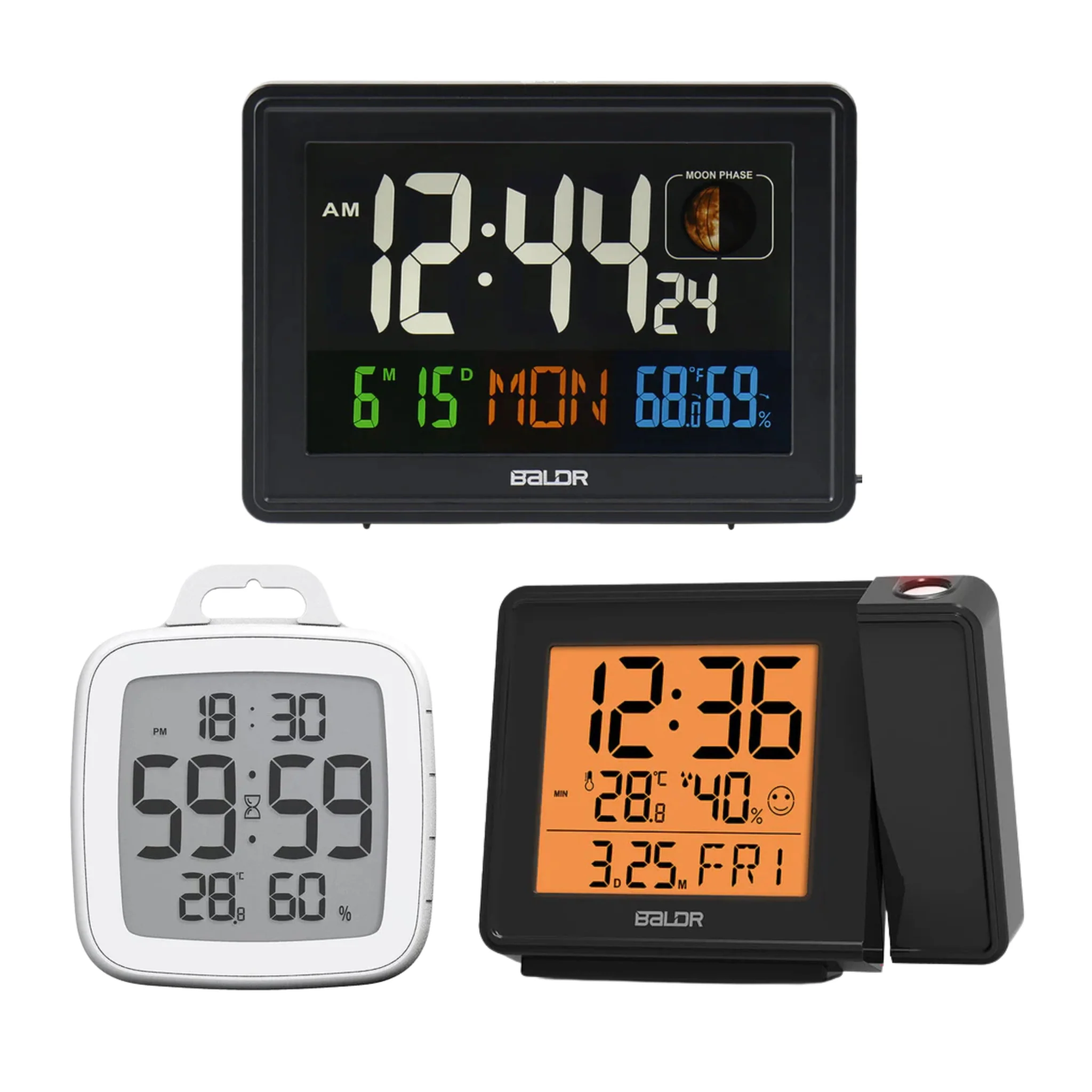 Ultimate Time Display Bundle With Alarm and Shower Clock