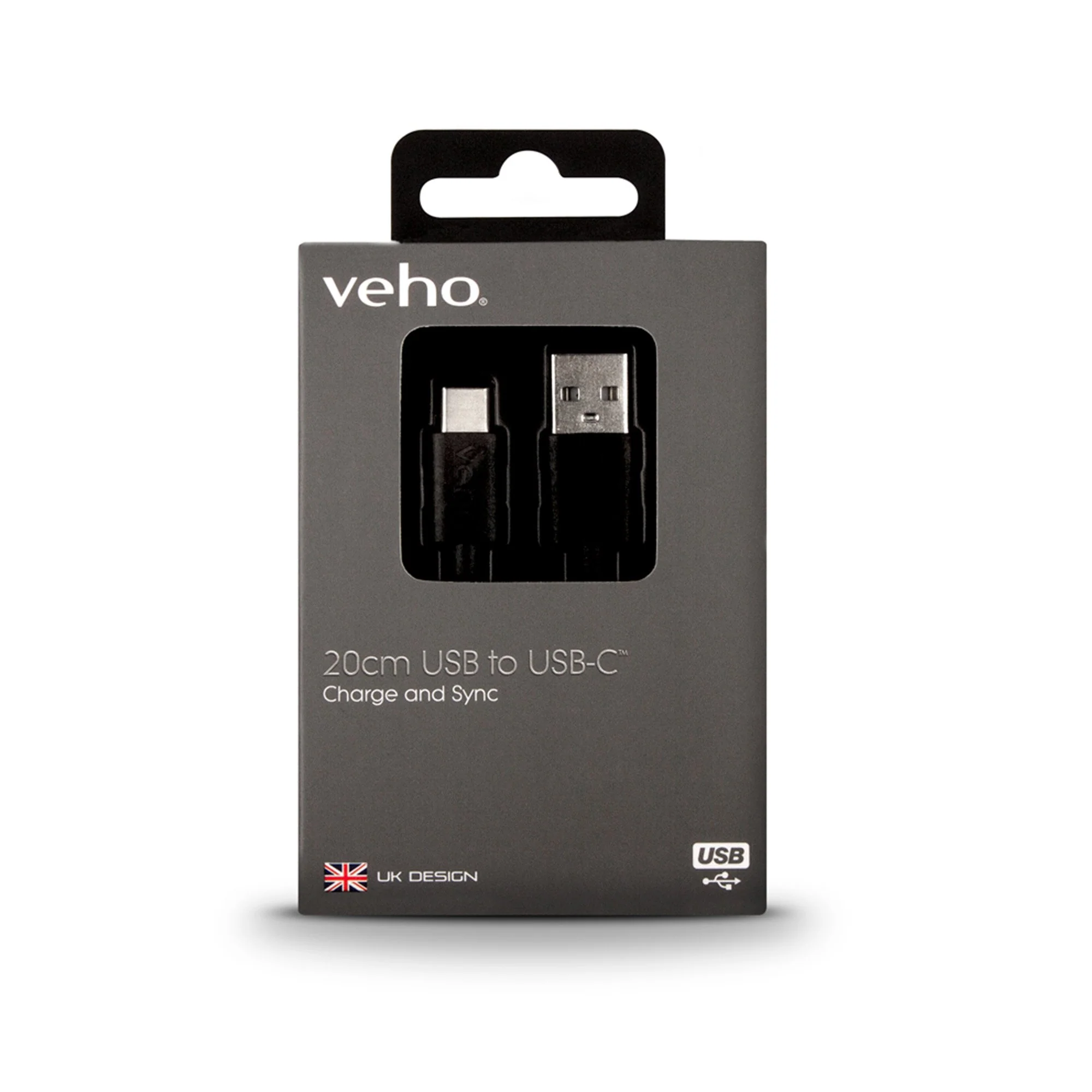 Veho Pebble USB-A to USB-C™ Universal Charge and Sync 0.2m/0.7ft Cable - Image 5